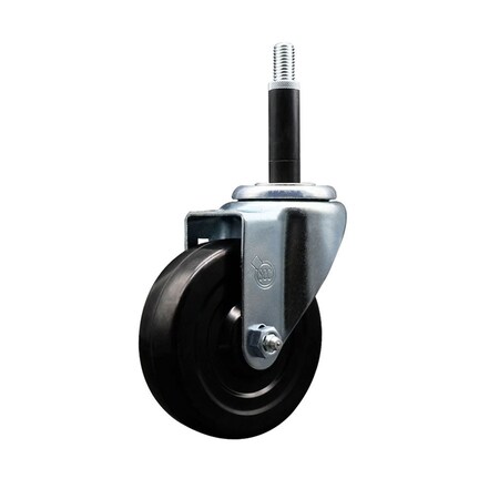 Service Caster 4'' SS Hard Rubber Wheel Swivel 3/4'' Expanding Stem Caster SCC-SSEX20S414-HRS-34